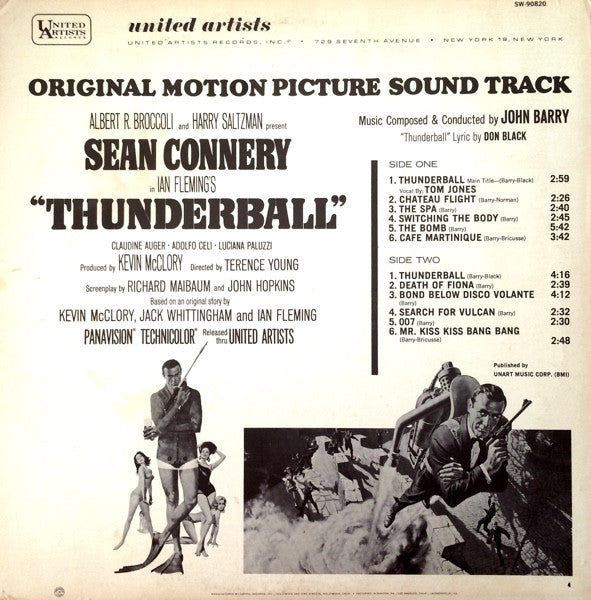 John Barry : Thunderball (Original Motion Picture Soundtrack) (LP, Album, Club)