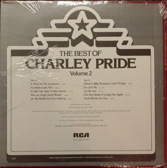 Charley Pride : The Best Of Charley Pride Volume 2 (LP, Comp, RE)