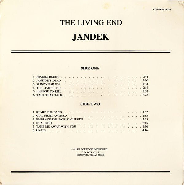 Jandek : The Living End (LP, Album)