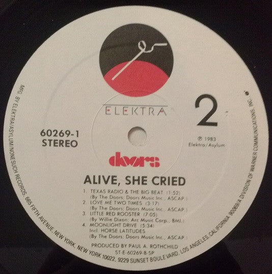 Doors* : Alive, She Cried (LP, Album, Spe)