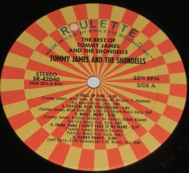 Tommy James & The Shondells : The Best Of Tommy James & The Shondells (LP, Album, Comp, Bes)
