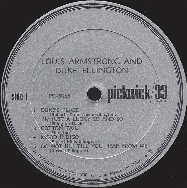 Louis Armstrong & Duke Ellington : Louis Armstrong & Duke Ellington (LP, Album, Mono, RE)