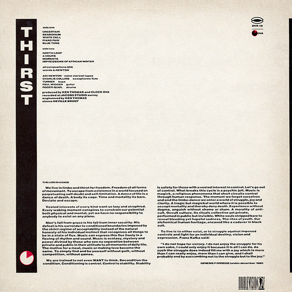 Clock DVA : Thirst (LP, Album, RE)