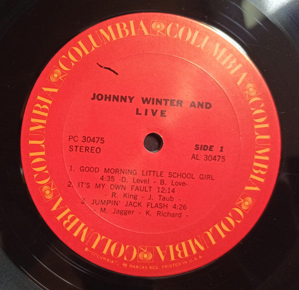 Johnny Winter And : Live Johnny Winter And (LP, Album, San)