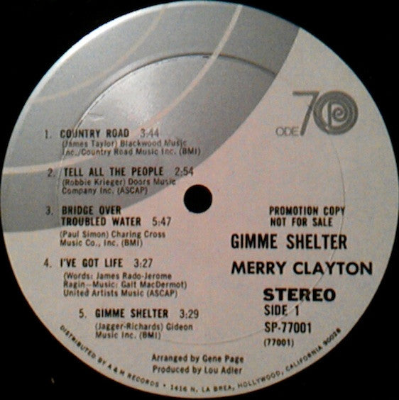 Merry Clayton : Gimme Shelter (LP, Album, Promo, Mon)