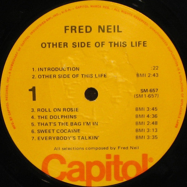 Fred Neil : Other Side Of This Life (LP, Album, RE, Yel)