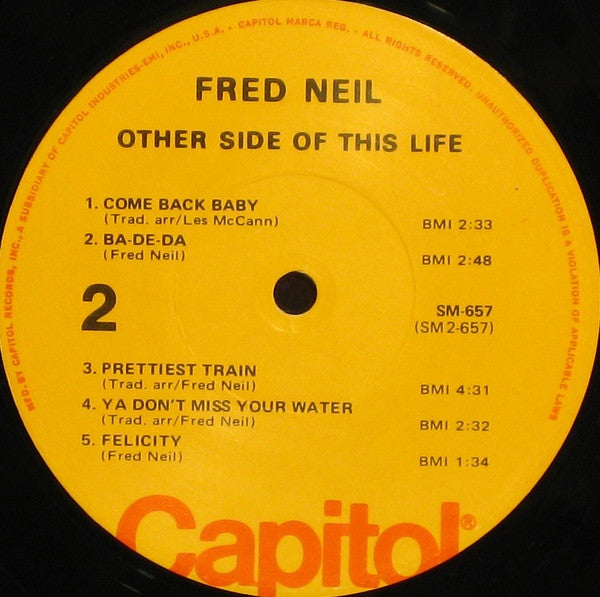 Fred Neil : Other Side Of This Life (LP, Album, RE, Yel)