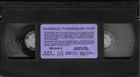 The Marshall Tucker Band : Live (VHS, NTSC)