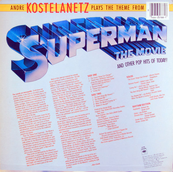 Andre Kostelanetz* : Plays The Theme From Superman . . . The Movie And Other Pop Hits Of Today! (LP)