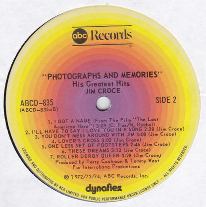 Jim Croce : Photographs & Memories: His Greatest Hits (LP, Comp, Dyn)