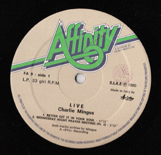 Charlie Mingus* : Live (LP, Album, RE)