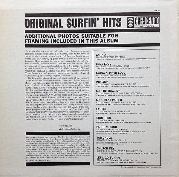 Various : Original Surfin' Hits (LP, Comp, RE)