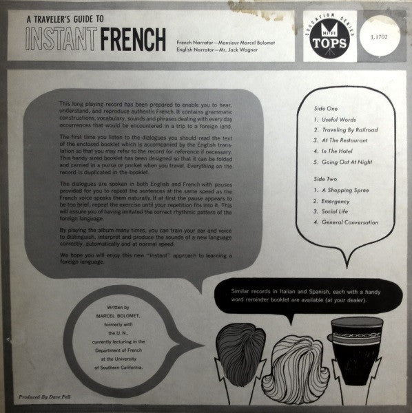 No Artist : A Traveler's Guide To Instant French (LP, Album)