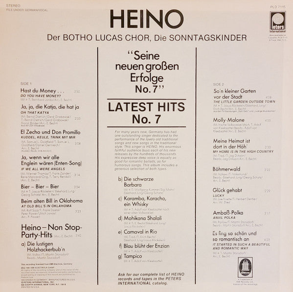 Heino : Latest Hits No. 7 (LP, Comp)