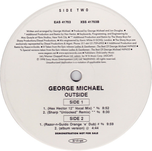 George Michael : Outside (12", Promo)