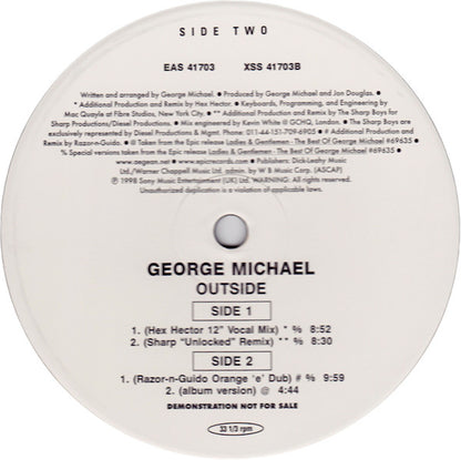 George Michael : Outside (12", Promo)
