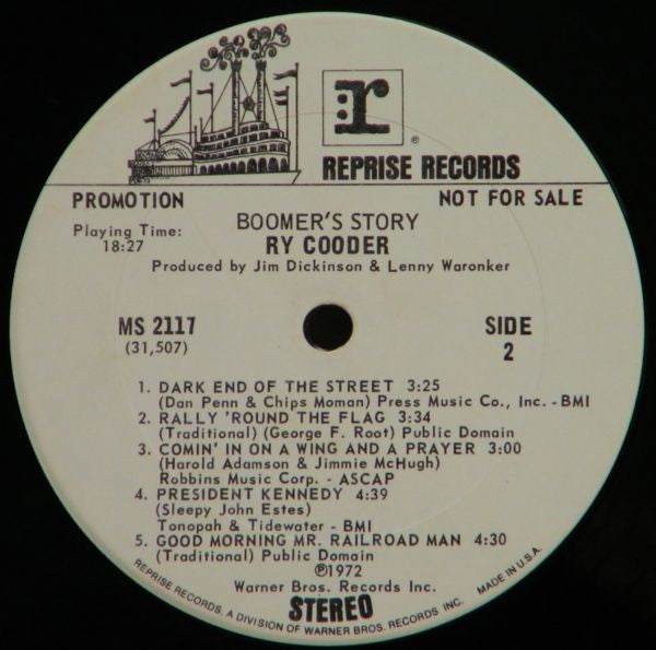 Ry Cooder : Boomer's Story (LP, Album, Promo, San)