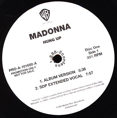 Madonna : Hung Up (2x12", Promo)