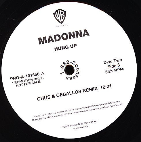 Madonna : Hung Up (2x12", Promo)