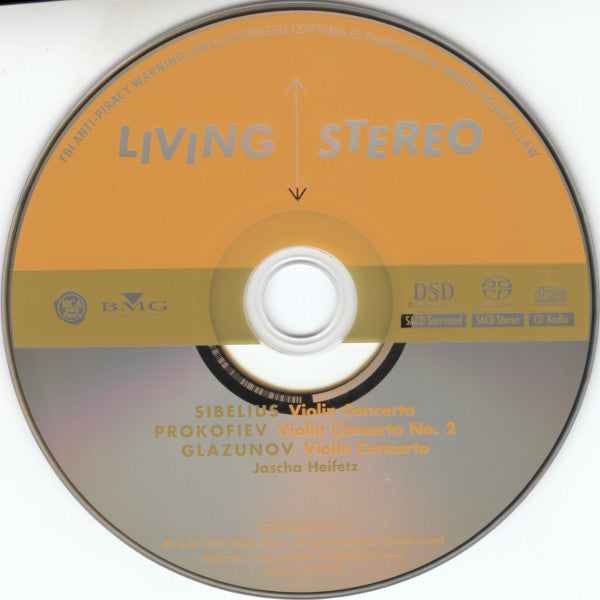 Heifetz* / Sibelius*, Prokofiev*, Glazunov* : Heifetz Concertos (SACD, Hybrid, Comp)