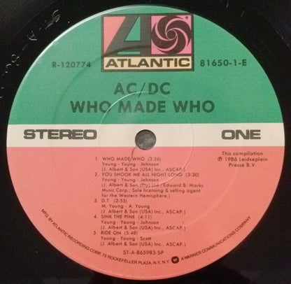 AC/DC : Who Made Who (LP, Comp, Club)