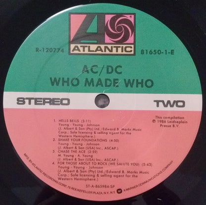 AC/DC : Who Made Who (LP, Comp, Club)
