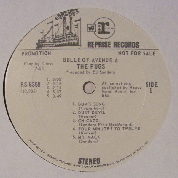 The Fugs : The Belle Of Avenue A (LP, Album, Promo)