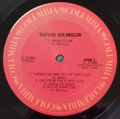 David Gilmour : David Gilmour (LP, Album, Ter)