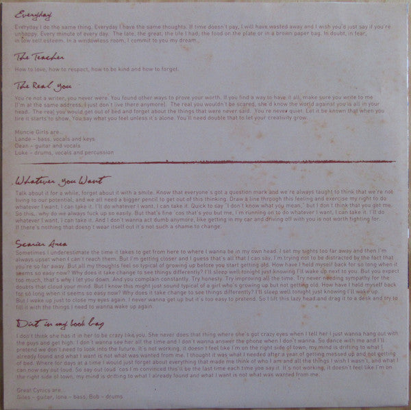 Muncie Girls / Great Cynics : Muncie Girls / Great Cynics (12")