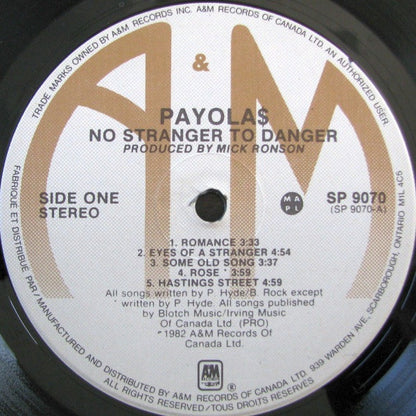 Payola$ : No Stranger To Danger (LP, Album)