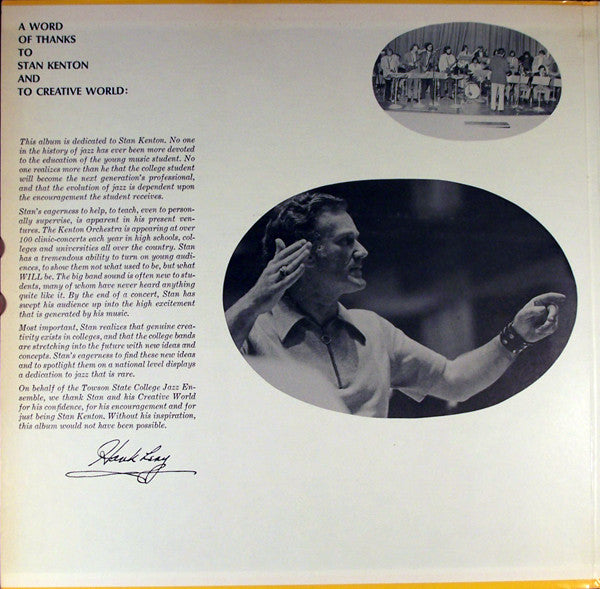 Towson State College Jazz Ensemble*, Henry J. (Hank) Levy* : Towson State College Jazz Ensemble (2xLP)