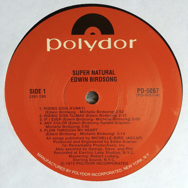 Edwin Birdsong : Super Natural (LP, Album, RE, Rai)