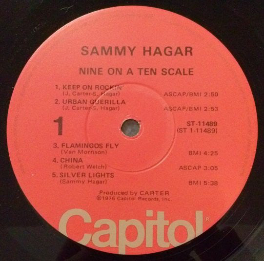 Sammy Hagar : Nine On A Ten Scale (LP, Album, Win)