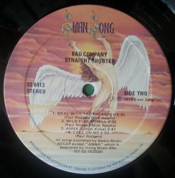 Bad Company (3) : Straight Shooter (LP, Album, RE)