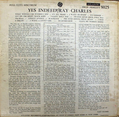 Ray Charles : Yes Indeed! (LP, Album, Mono, RP)