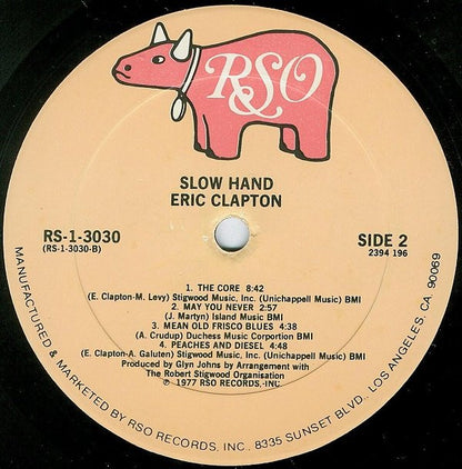 Eric Clapton : Slowhand (LP, Album, Ric)