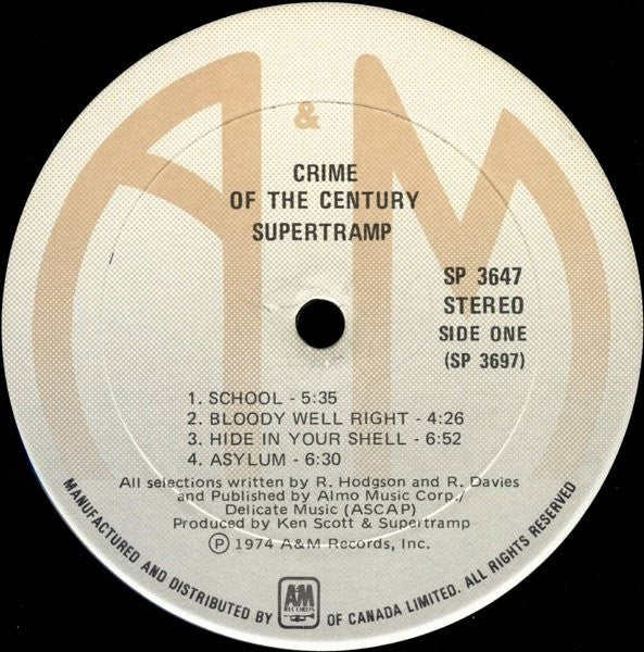 Supertramp : Crime Of The Century (LP, Album, RE)