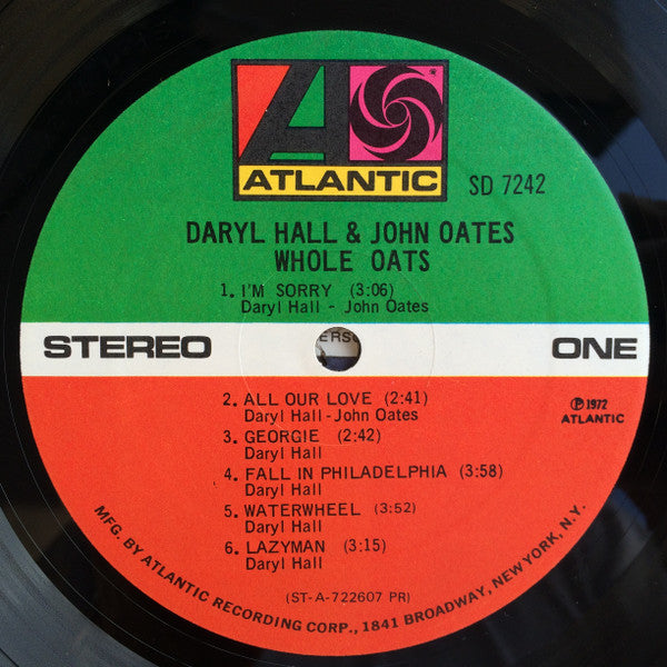 Daryl Hall & John Oates : Whole Oats (LP, Album, PR )