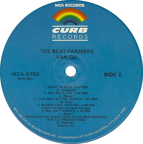 The Beat Farmers : Van Go (LP, Album, Glo)