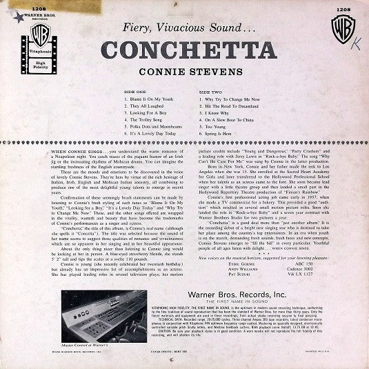 Connie Stevens : Conchetta (LP, Album, Mono)
