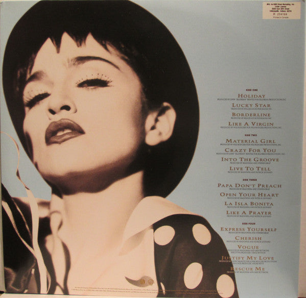 Madonna : The Immaculate Collection (2xLP, Comp, Club)
