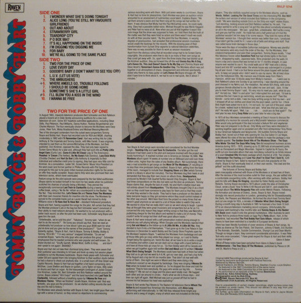 Tommy Boyce & Bobby Hart* : Tommy Boyce & Bobby Hart (I Wonder What She's Doing Tonight And 19 Other Original Classic Tracks, 1967-1969) (LP, Comp)