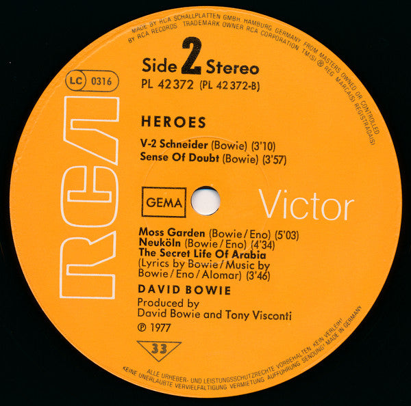 David Bowie : "Heroes" (LP, Album)