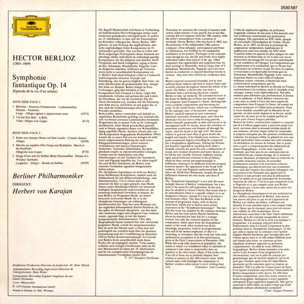 Hector Berlioz – Berliner Philharmoniker · Karajan* : Symphonie Fantastique (LP)