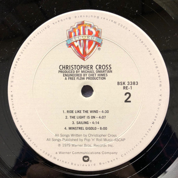 Christopher Cross : Christopher Cross (LP, Album, Club)
