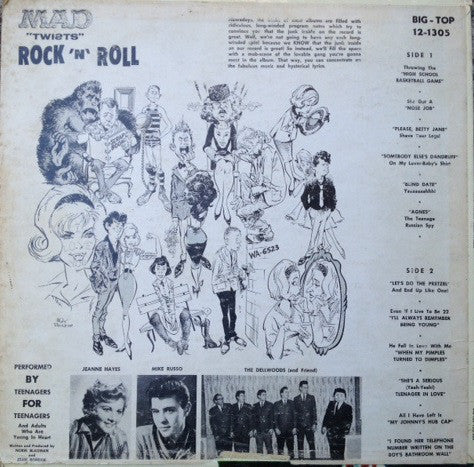 Mike Russo (4) - Jeanne Hayes - The Dellwoods : Mad "Twists" Rock 'N' Roll (LP, Album, Mono)