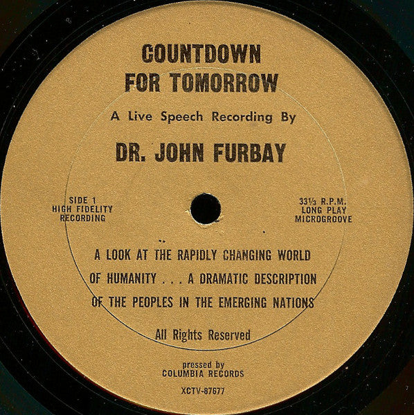 Dr. John Furbay : Count-down For Tomorrow (LP, Mono, RP)