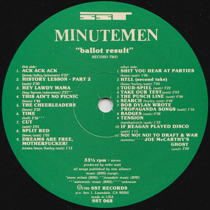 Minutemen : Ballot Result (2xLP, Album)