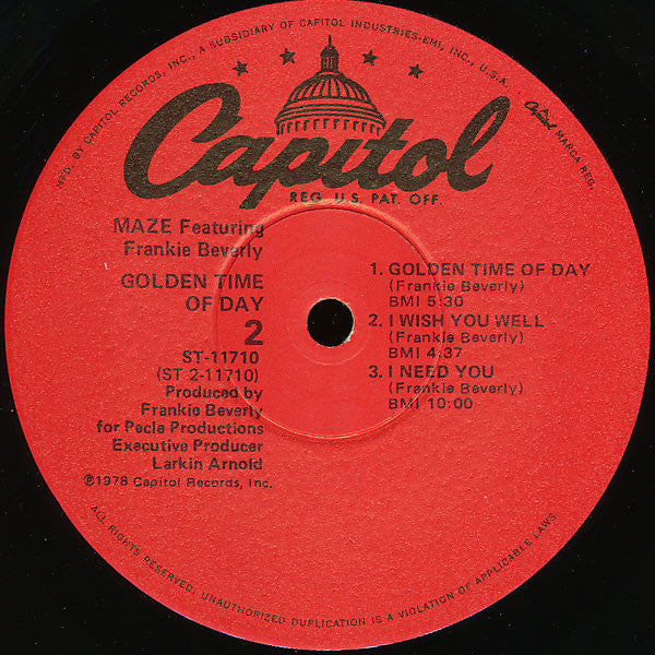 Maze Featuring Frankie Beverly : Golden Time Of Day (LP, Album, Win)
