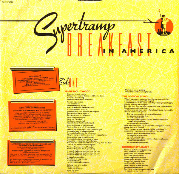 Supertramp : Breakfast In America (LP, Album, Mon)